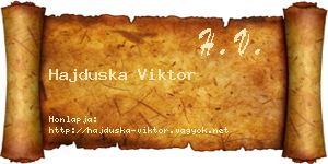 Hajduska Viktor névjegykártya